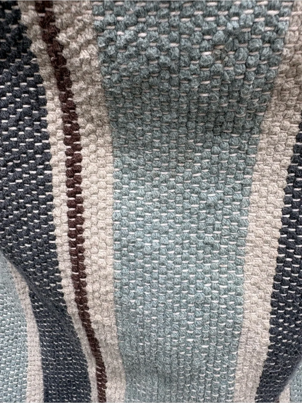 Pottery Barn Woven Blue and Gray Cotton Pillow Sham